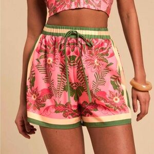NWT Floral Pink and Green Women's Shorts M